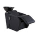 Angled view of the Karma Daylesford heating and massage shampoo station with reclining seat and professional hair wash basin