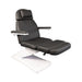 Black Karma Dunedin electric beauty bed in a seated position with armrests for Australian beauty salons