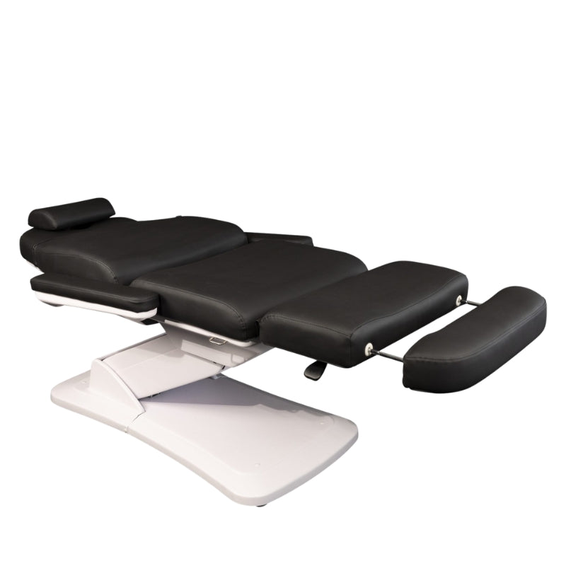 Black Karma Dunedin electric medical bed adjusted to a fully flat horizontal position