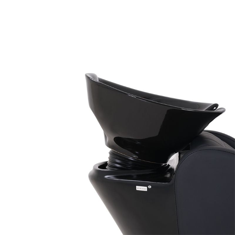 Close up of the adjustable black ceramic shampoo basin on the Karma Flemington unit