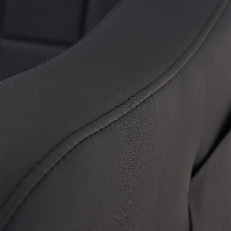 Detail shot of the premium antimicrobial medical grade vinyl stitching on the Karma Flemington chair