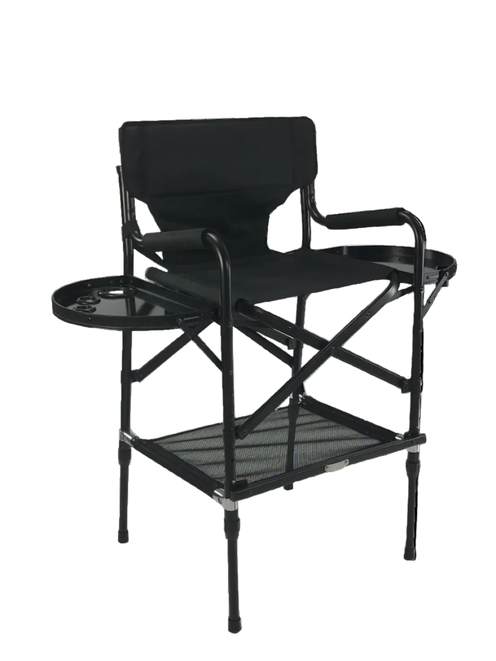 Base and footrest detail of professional portable makeup chair