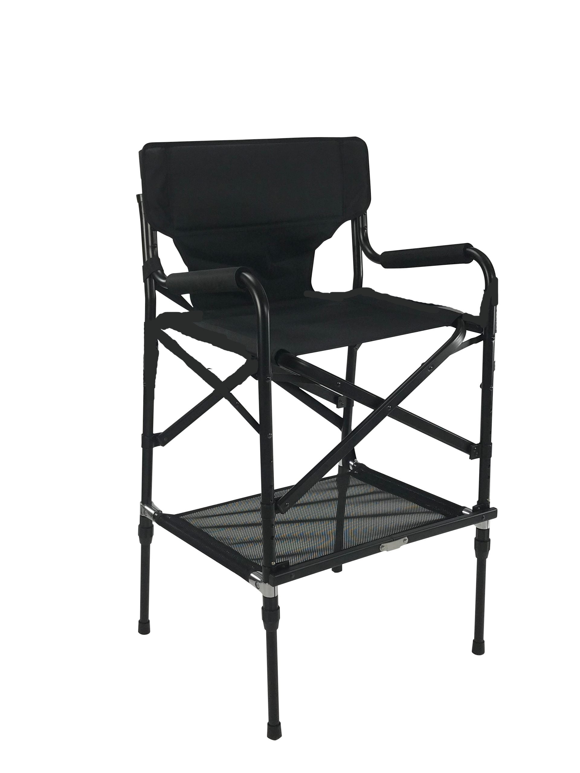 Compact folded makeup chair ideal for mobile makeup artists