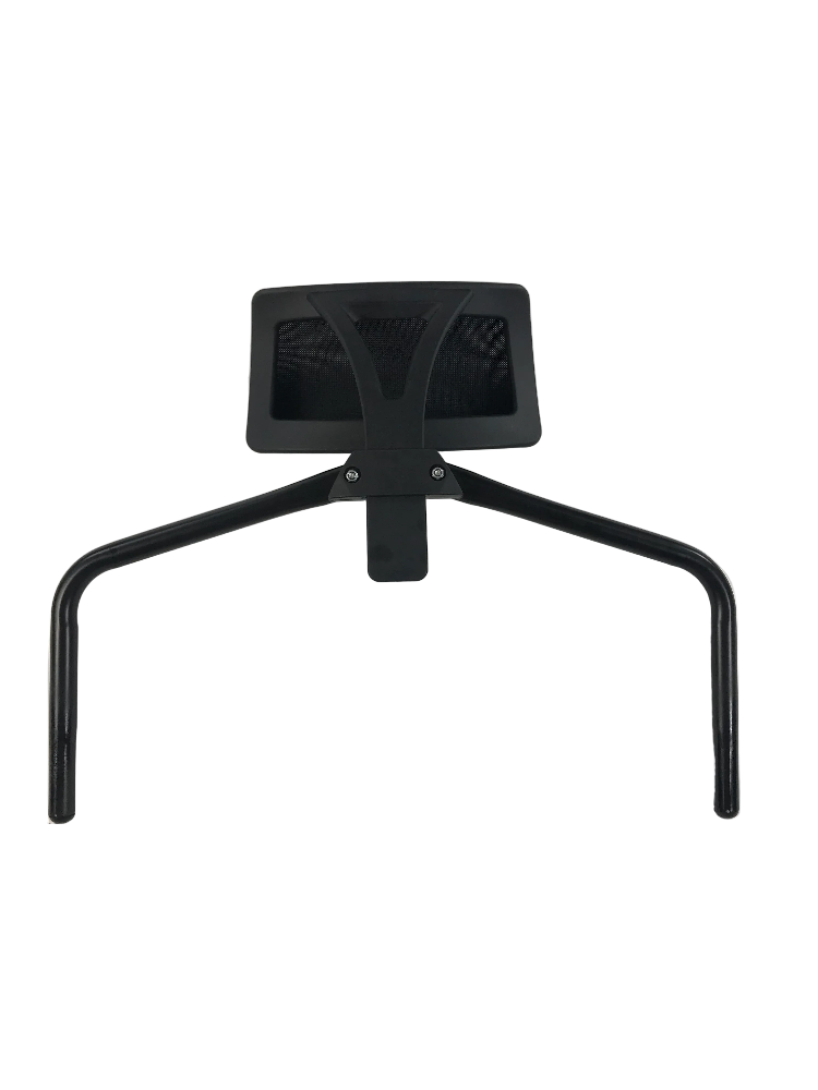 headrest view of foldable makeup chair with ergonomic backrest