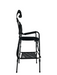 Side profile of height adjustable makeup chair with armrests