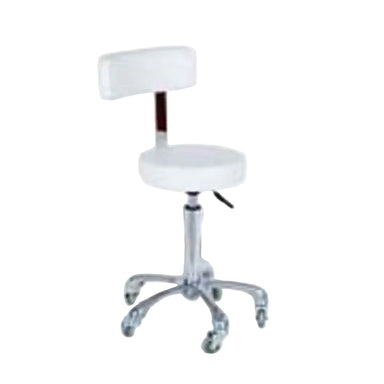 Karma Hobart salon stool showing backrest and hair-free castors