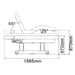 Dimension guide for the Karma Hunterville beauty bed showing height range from 670mm to 870mm