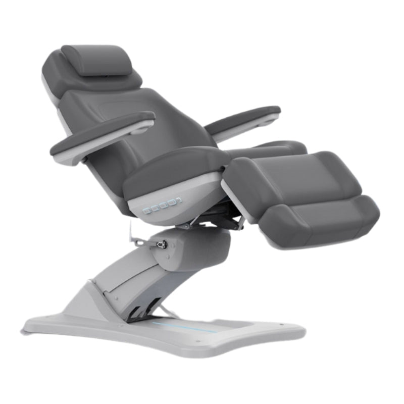 Karma Inglewood electric beauty bed in charcoal grey antimicrobial vinyl with contoured cushioning