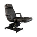 Karma Invercargill black electric beauty bed in upright seated position for salon treatments