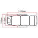 Technical diagram showing the width and length dimensions of the Karma Invercargill electric bed
