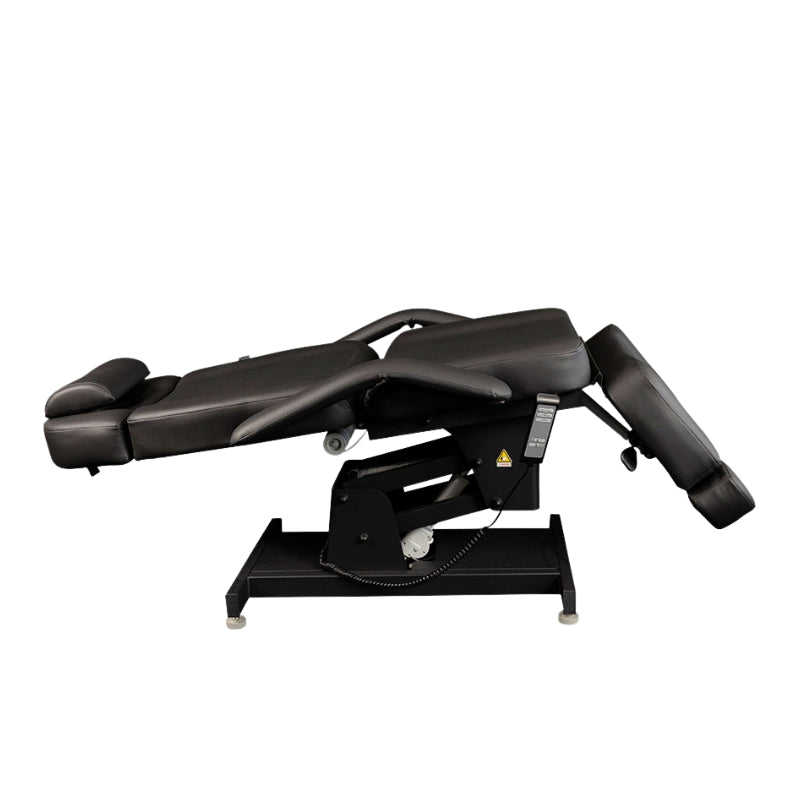 Karma Invercargill electric treatment table fully reclined to a flat position for massage and beauty therapy