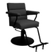 Karma Kiama professional black salon chair with hydraulic base and ergonomic footrest for Australian hair salons