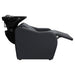Side profile of the Karma Mosman shampoo unit showing the electric reclining function and extended leg rest