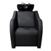 Front view of the Karma Mosman professional salon chair and basin featuring deep padded seating and antimicrobial vinyl