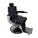 Karma Mt Isa professional black barber chair with reclining lever and chrome base