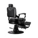 Back profile of the all black heavy duty hydraulic barber chair