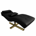 Karma Premium Wanaka lash bed in black vinyl with ergonomic contoured design and gold cross-base for beauty salons