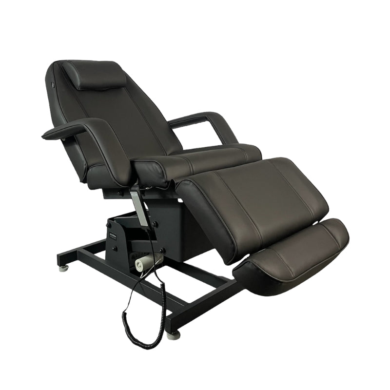 Karma Rotorua black electric beauty bed with 3-motor system for height and tilt adjustment