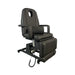 Black Karma Rotorua electric beauty bed in seated position with armrests for consultations