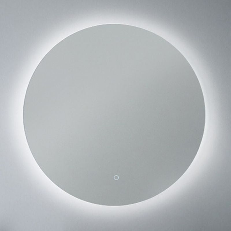 Round LED backlit salon mirror with touchless front switch