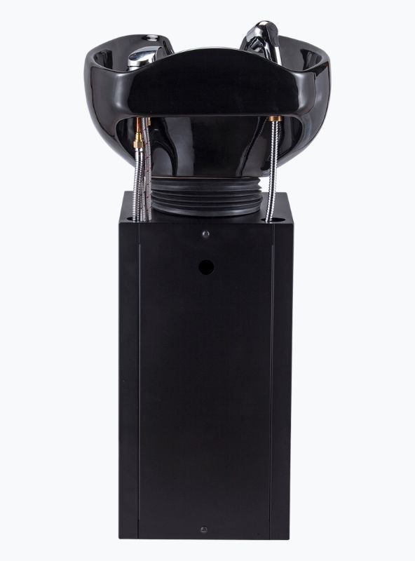 back view of KARMA Shepparton salon shampoo basin with ergonomic curved bowl