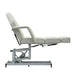 Karma Taupo white treatment bed showing the horizontal leg extension and straight profile