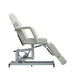 Side view of the white Karma Taupo hydraulic bed with the leg section adjusted downwards