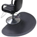 Close up view of the 15mm thick Karma hairdressing mat showing the anti slip surface under a chair base