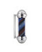 Chrome barber pole featuring stars and stripes design with LED illumination