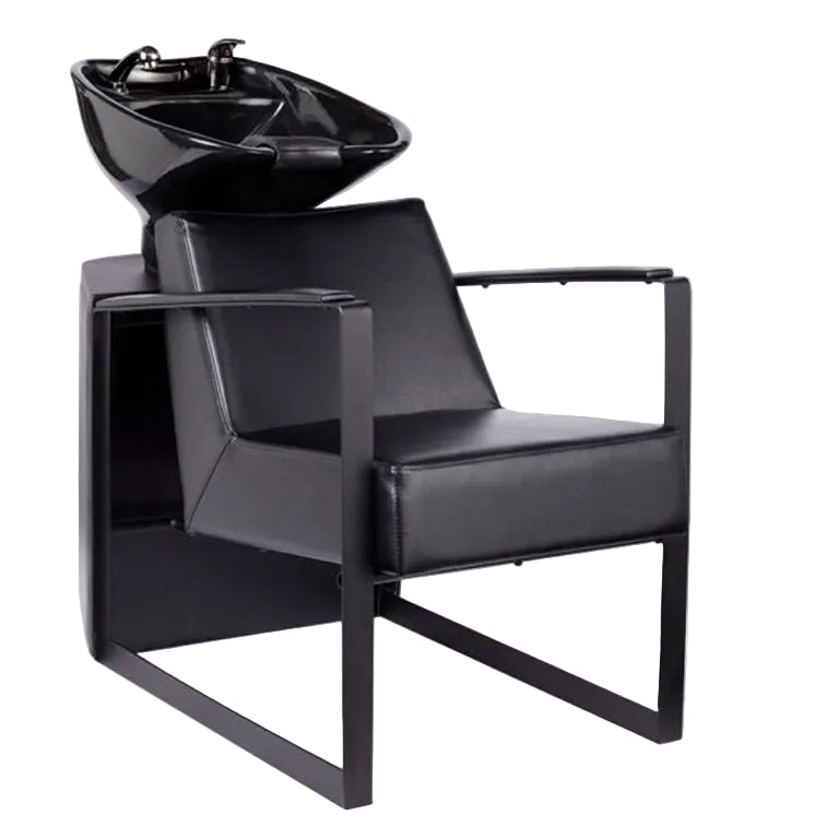 Karma Wodonga professional salon basin unit in black with adjustable ceramic sink and matte black frame