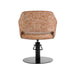 Rear view of desert salon styling chair with round base