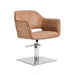 Desert salon styling chair with square steel hydraulic base