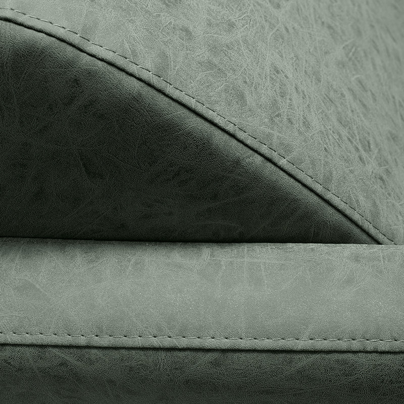 Industrial vinyl upholstery detail on agave Kelly shampoo unit