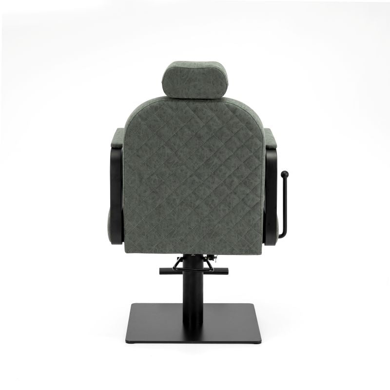 Diamond stitched backrest on agave salon chair