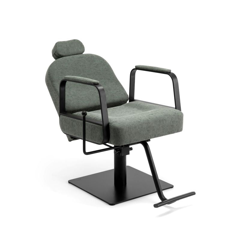 Reclined agave beauty chair for brow and lash services