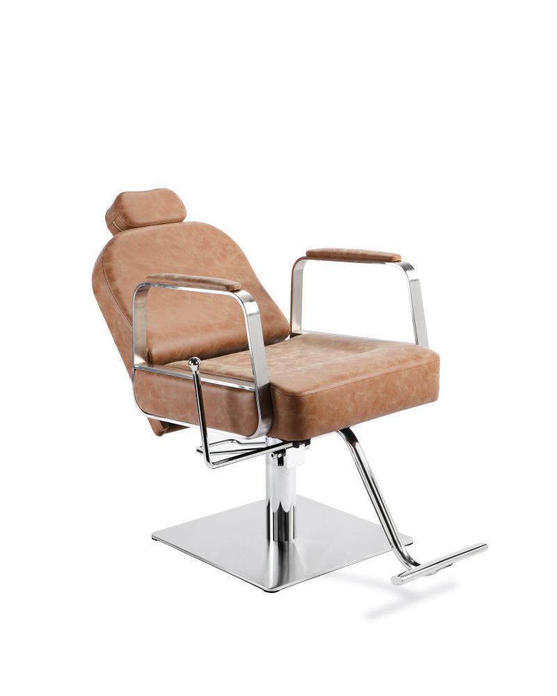 Reclined agave beauty chair for brow and lash services