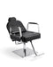 Reclining beauty styling chair with chrome square base
