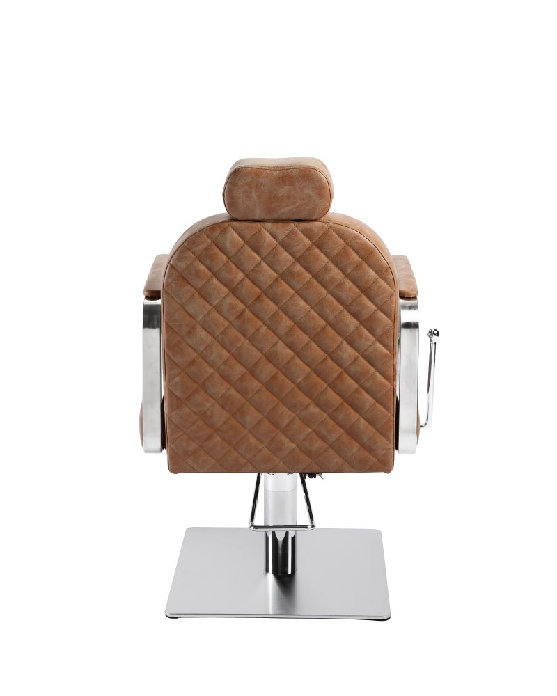 Diamond stitched backrest on desert rose salon chair