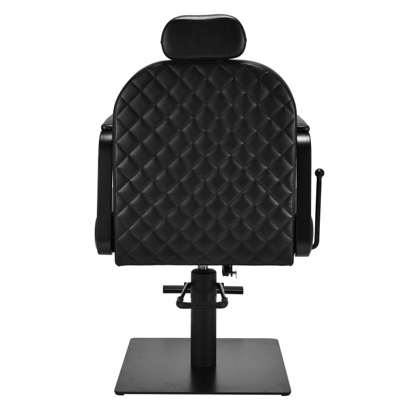 Diamond stitched upholstery detail on salon chair