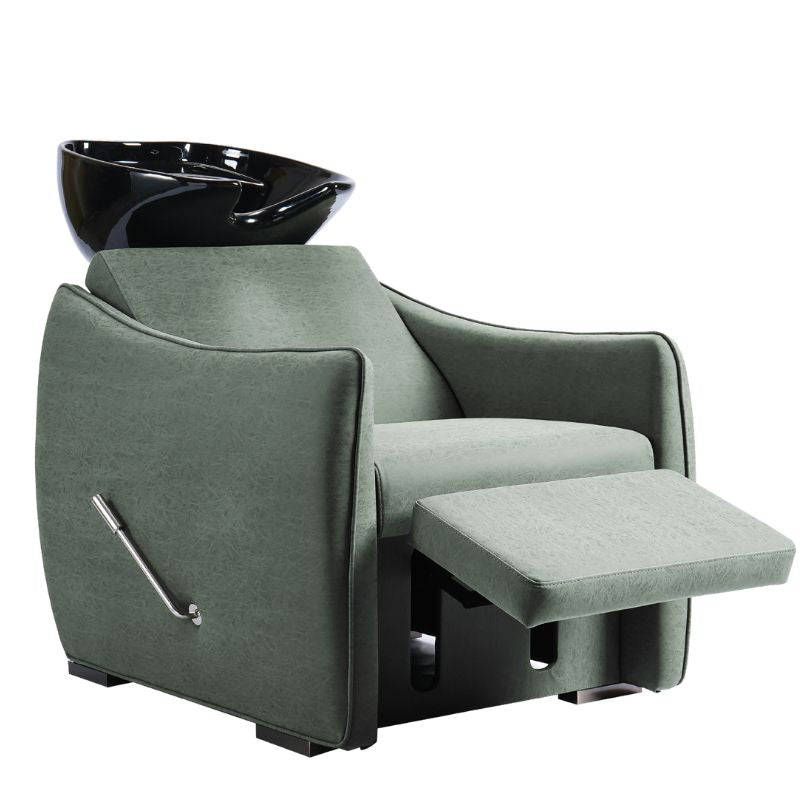 Agave green Leesa shampoo unit for modern Australian hair salons footrest