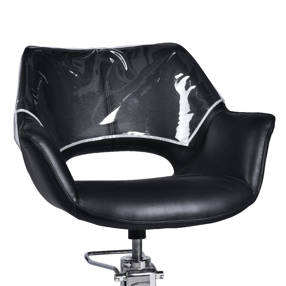 Leesa styling chair front fitted with professional protective cover