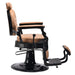 Desert coloured barber chair side view with adjustable footrest