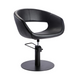 Black professional salon styling chair with hydraulic lift and modern design