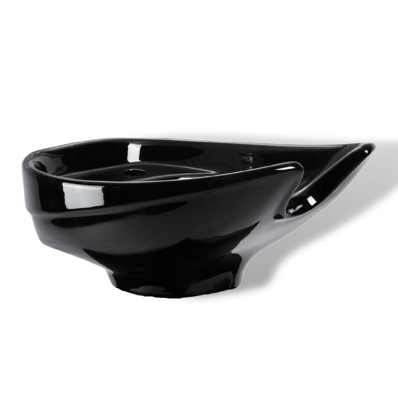 Oasis black ceramic salon basin with deep bowl design