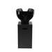 Black Coral ceramic basin on black pedestal shampoo unit back view