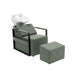 Modern agave green shampoo unit and matching ottoman for Australian hair salons