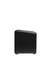Side view of black professional salon ottoman showing ergonomic angled design