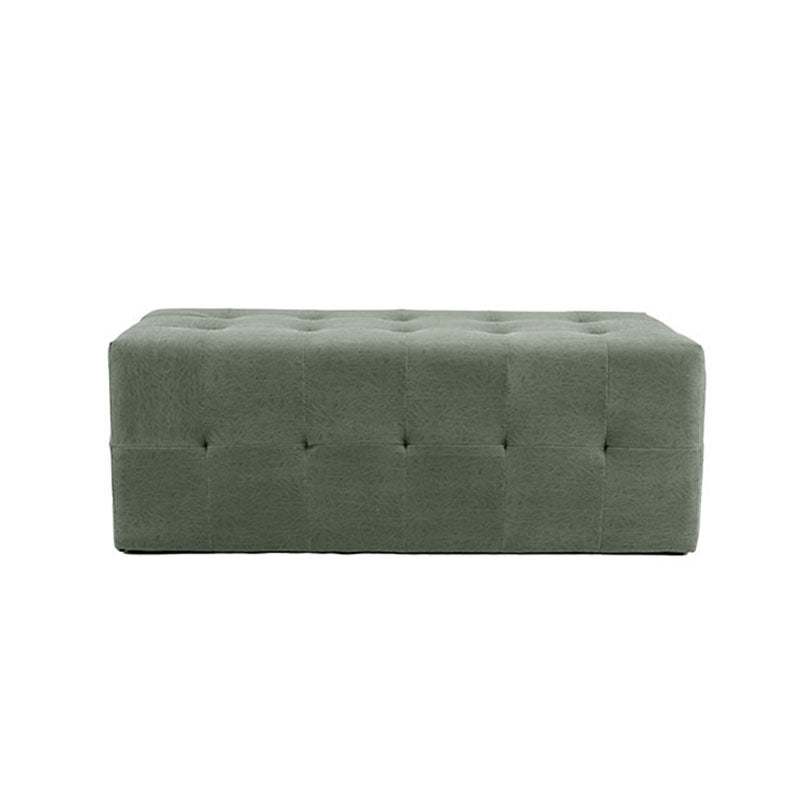 Agave green medium salon ottoman with durable vinyl upholstery
