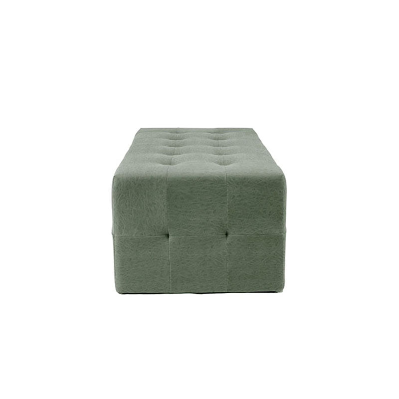 Side view of agave vinyl ottoman suitable for commercial salon use