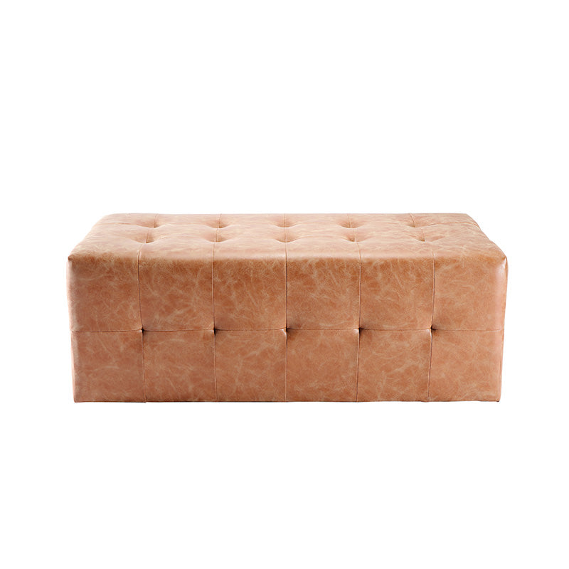 Desert upholstered medium salon ottoman with tufted vinyl finish